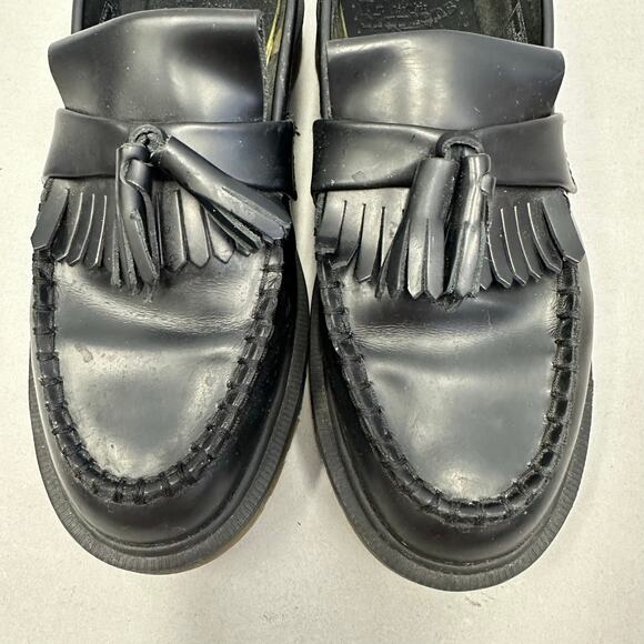 Dr Martens Adrian Black Polished Smooth Leather Tassel Loafers Women's US Size 8 - Picture 5 of 16